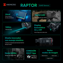 Prismáticos de visión digital nocturna y térmica Raptor RH50L HIKMICRO
